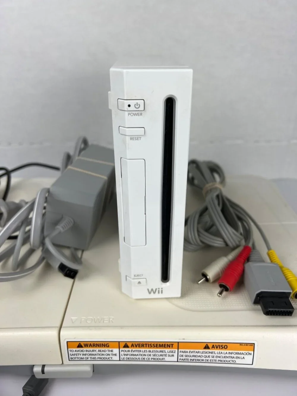 Nintendo Wii Console Bundle With Wii Fit Board Afterglow Controller & Cables - N
